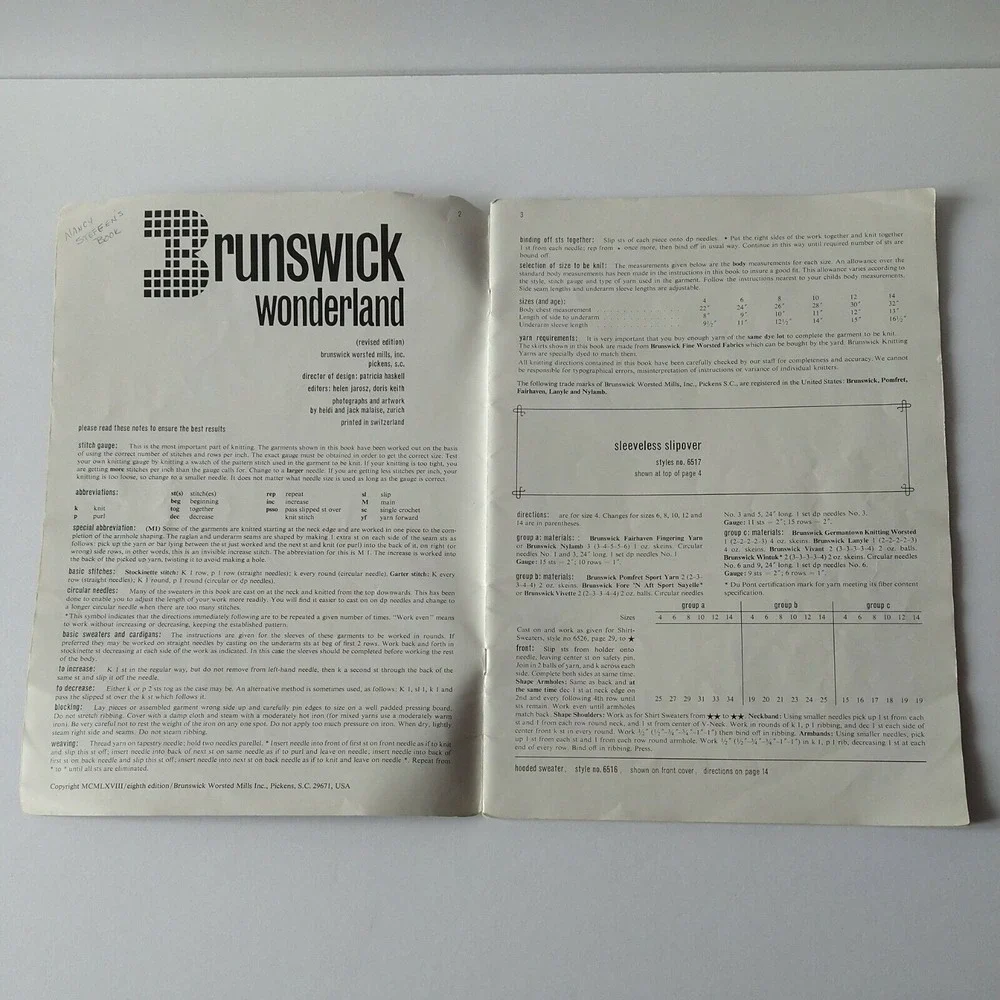 Brunswick Volume 626 Wonderland – 1968 Vintage‎ Kids' Knitting Pattern Booklet